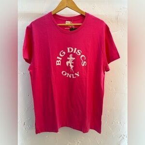 NWT Big Discs Only Women’s Pink T-Shirt 100% Bamboo size XL
